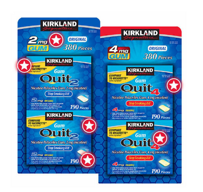 C/커클랜드 금연껌 Quit Gum 2 mg. or 4 mg. 380 Pieces